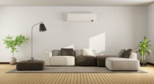 ductless-air-handler-on-wall-in-modern-looking-living-room